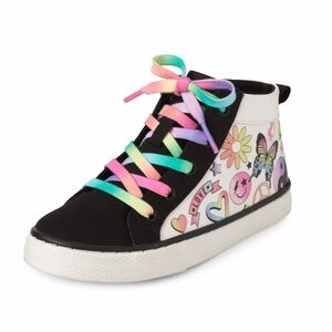 The Children’s Place Girls High‎ Top Sneakers Hearts Size 4